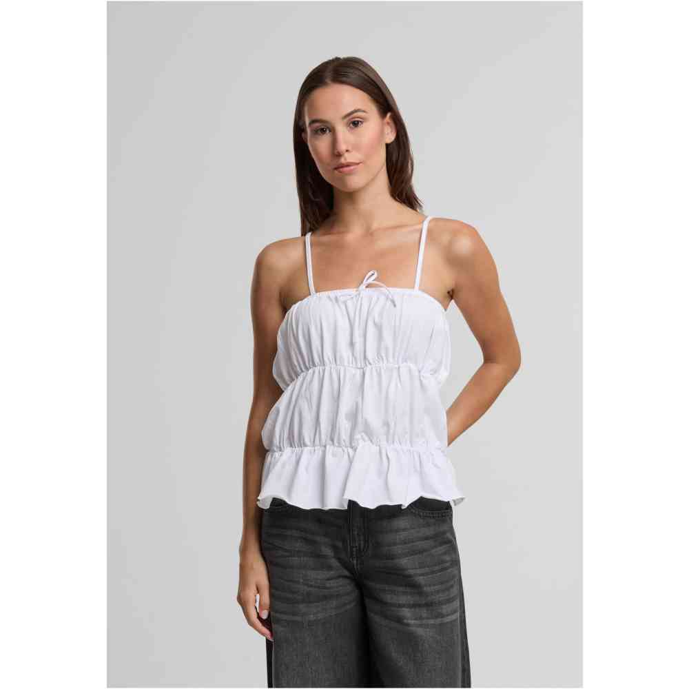 Urban Classics - Tiered Cami Haut sans manches - Blanc